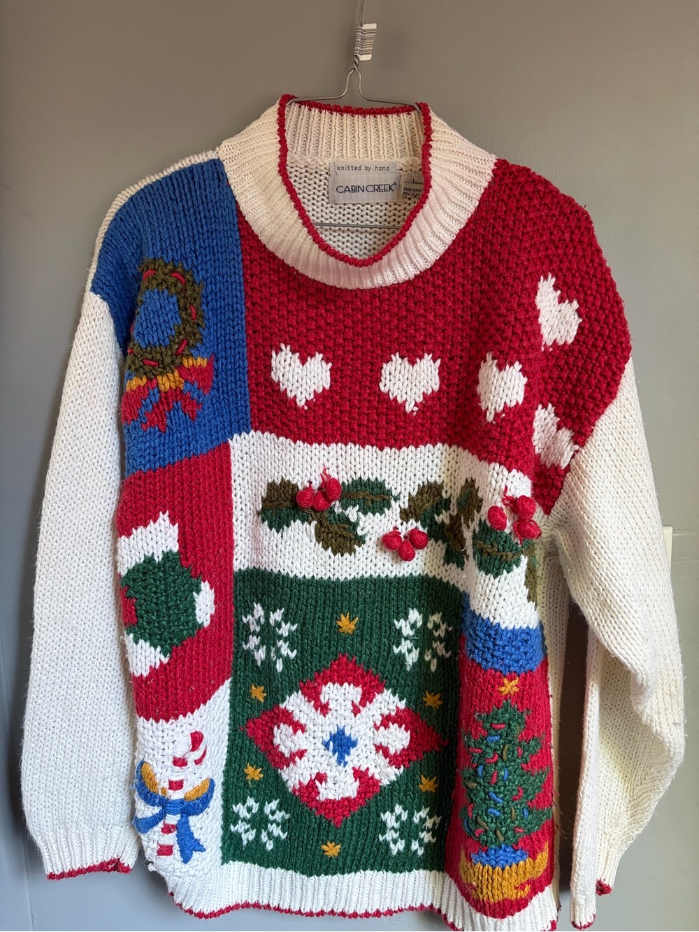 Cabin Creek Hand Knit Christmas Sweater